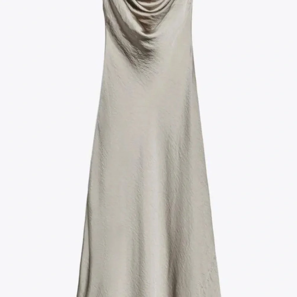 Zara Silver Bronze Satin Dress NWT carolyn bessette-kennedy - Picture 5 of 9